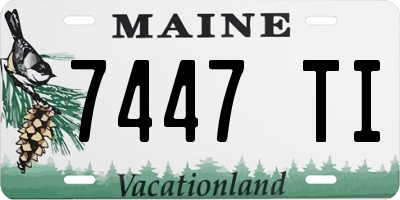 ME license plate 7447TI