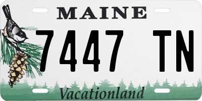 ME license plate 7447TN