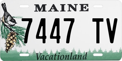 ME license plate 7447TV