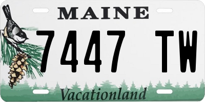 ME license plate 7447TW