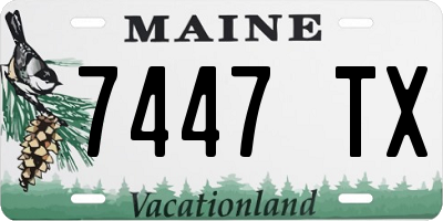 ME license plate 7447TX