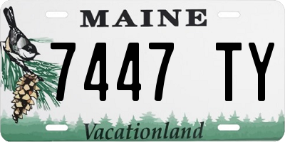 ME license plate 7447TY