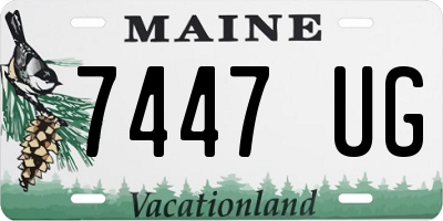 ME license plate 7447UG