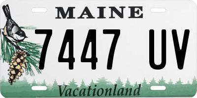 ME license plate 7447UV