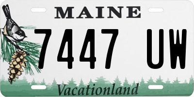 ME license plate 7447UW