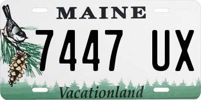 ME license plate 7447UX