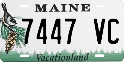 ME license plate 7447VC