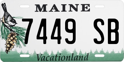 ME license plate 7449SB