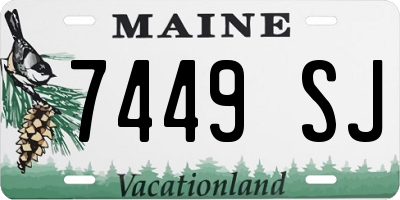 ME license plate 7449SJ