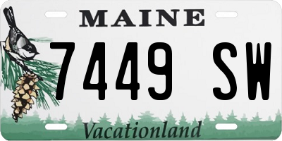 ME license plate 7449SW