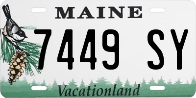 ME license plate 7449SY