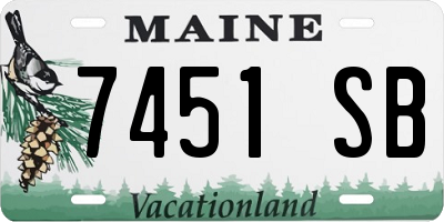 ME license plate 7451SB