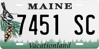 ME license plate 7451SC