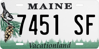 ME license plate 7451SF