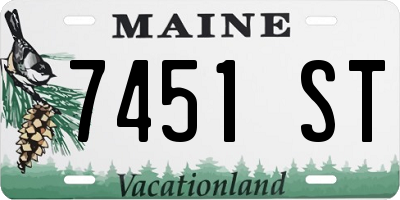 ME license plate 7451ST