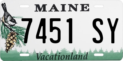 ME license plate 7451SY