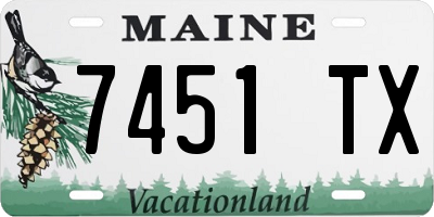 ME license plate 7451TX