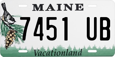 ME license plate 7451UB