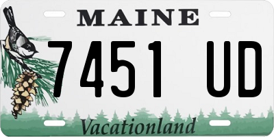 ME license plate 7451UD