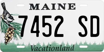 ME license plate 7452SD