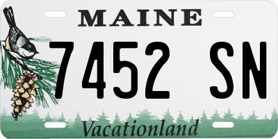 ME license plate 7452SN