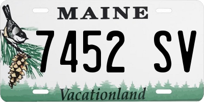 ME license plate 7452SV