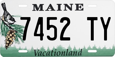 ME license plate 7452TY