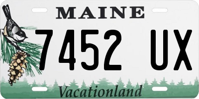 ME license plate 7452UX