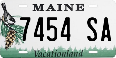 ME license plate 7454SA