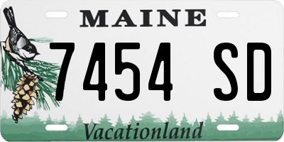 ME license plate 7454SD