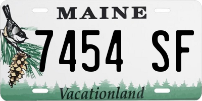 ME license plate 7454SF