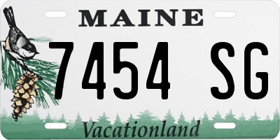 ME license plate 7454SG
