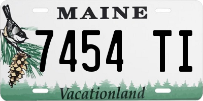 ME license plate 7454TI