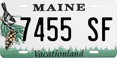 ME license plate 7455SF