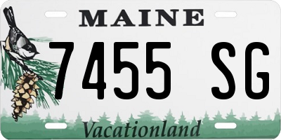 ME license plate 7455SG