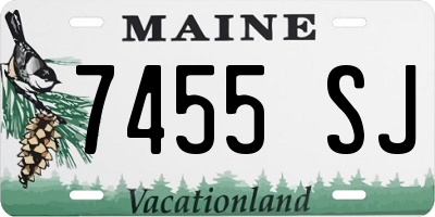 ME license plate 7455SJ