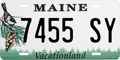 ME license plate 7455SY