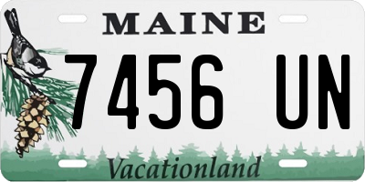 ME license plate 7456UN