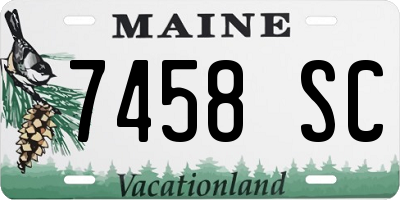 ME license plate 7458SC