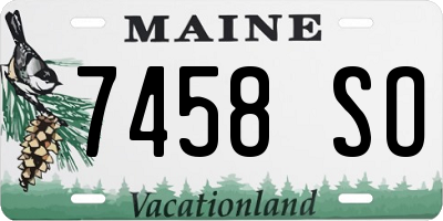 ME license plate 7458SO