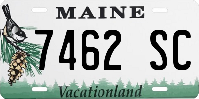 ME license plate 7462SC