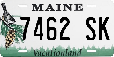 ME license plate 7462SK