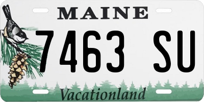 ME license plate 7463SU