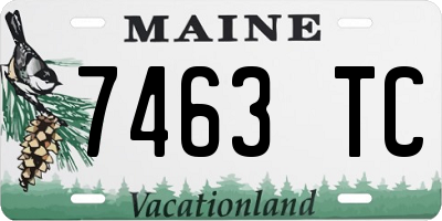 ME license plate 7463TC