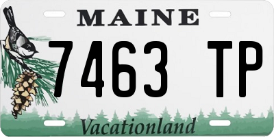 ME license plate 7463TP