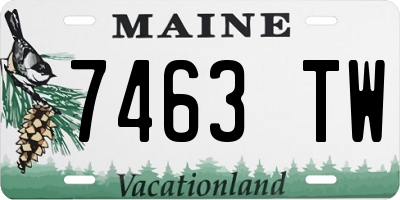 ME license plate 7463TW