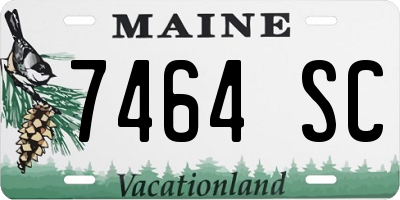 ME license plate 7464SC