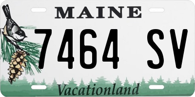 ME license plate 7464SV