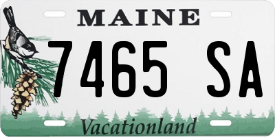 ME license plate 7465SA