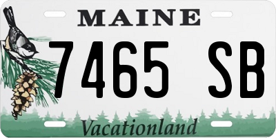 ME license plate 7465SB